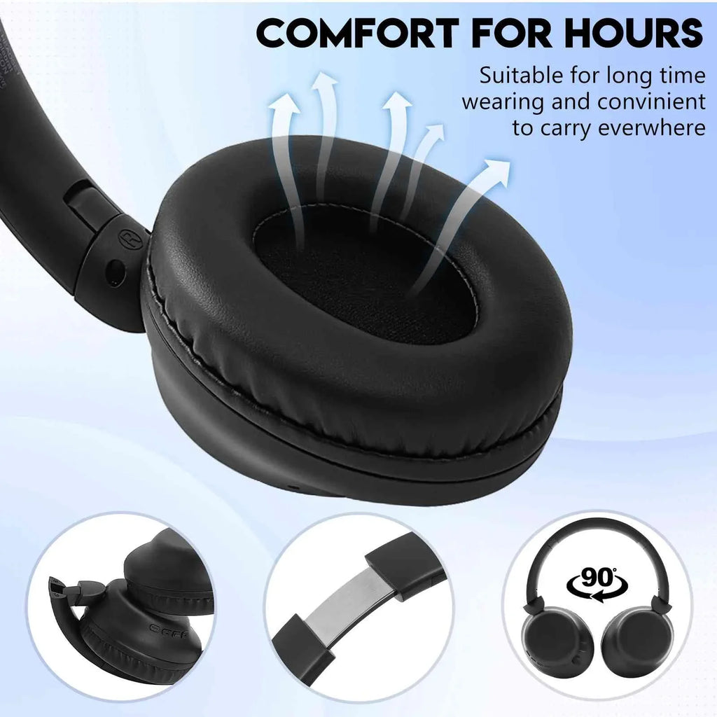 UrbanX Perfect Comfort 955  Overhead Wireless Bluetooth Headphones For  Desire 12s Noise-Cancelling, with – Black