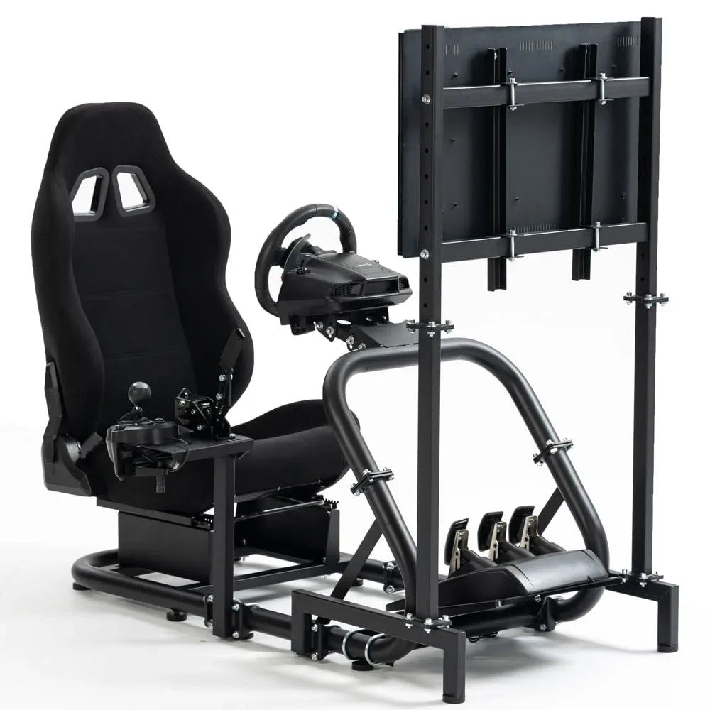 Supllueer G29 Racing Sim Cockpit with  Stand & Seat Fit Logitech G923 G920 Fanatec Thrustmaster