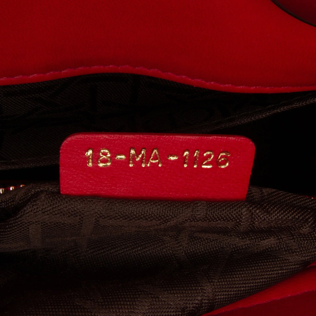 Pre-Owned Authenticated Small Lambskin Cannage My ABCDior Lady Dior Leather Red Satchel Unisex (Good)