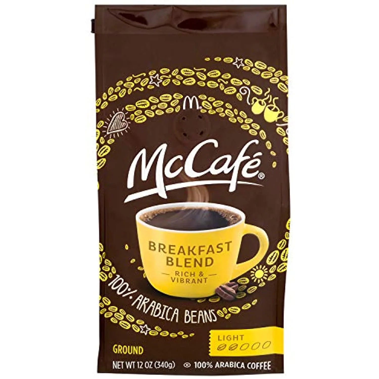 Mccafé Breakfast Blend Light Roast Ground Coffee (12 Oz Canisters, Pack Of 6)