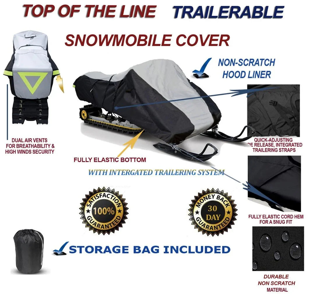 600D Snowmobile Travel and Storage Cover Compatible for 2010-2010 Model Year Ski Doo Bombardier   550F Sleds. Slush and Mud Protection