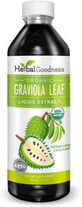 Graviola Leaf Extract Liquid - Soursop (Guanabana) Leaves Ð  Organic, Non , Kosher Ð Cell Support & Regeneration & Stress Relief - Immune Boost Ð - 12oz Bottle