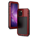 Gorilla Glass Aluminum Metal iPhone 14 Pro Case (Red) Heavy Duty Military Grade Shockproof and Scratch Resistant Protection, Rugged Outdoor Travel