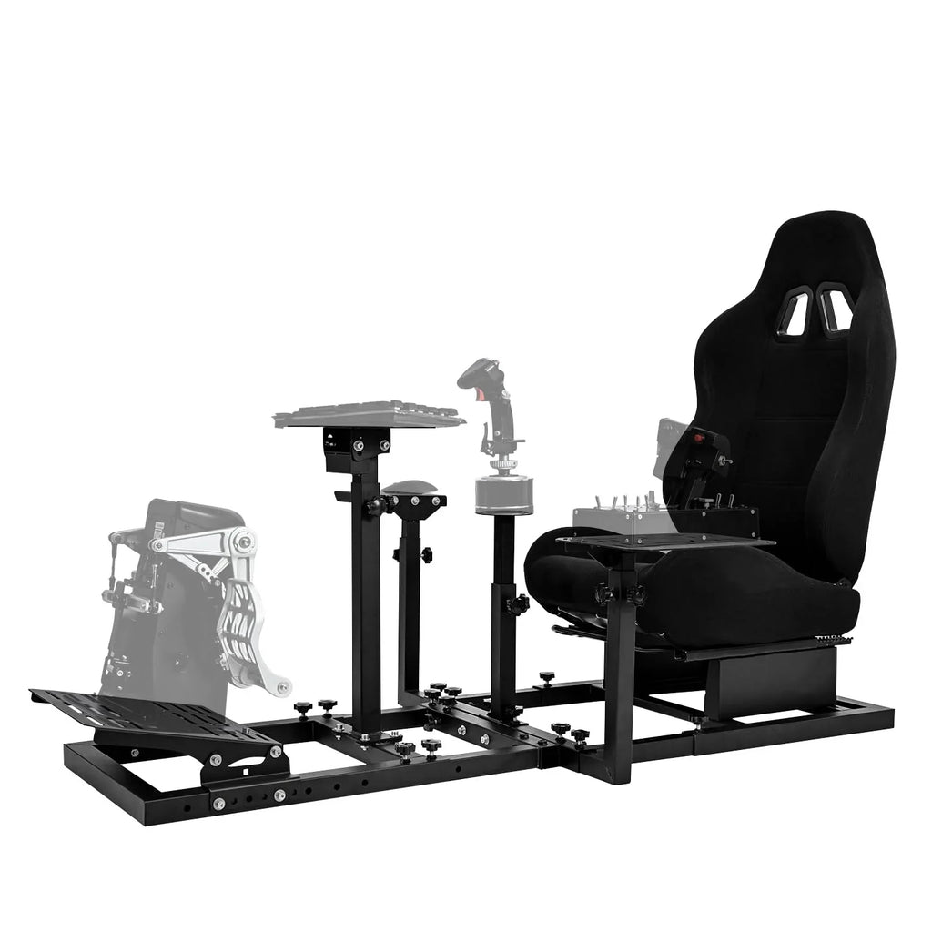 Supllueer Racing Flight Sim Cockpit with Seat Fit Thrustmaster Hotas Warthog Logitech G29 G923 X52