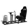 Supllueer Racing Flight Sim Cockpit with Seat Fit Thrustmaster Hotas Warthog Logitech G29 G923 X52