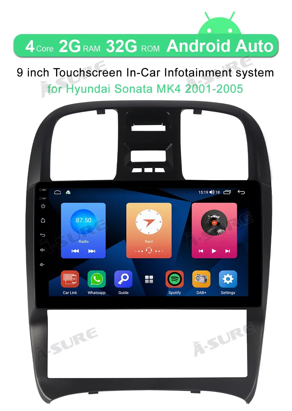 Wireless CarPlay Android 11 Car Srereo Player 2+32G for Hyundai Sonata 2001-2005
