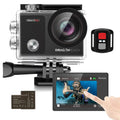 Dragon Touch Vision 3 Pro Action Camera,16MP 4K/60FPS 100ft Underwater Waterproof Camera W/ Touch Screen & Helmet Accessories