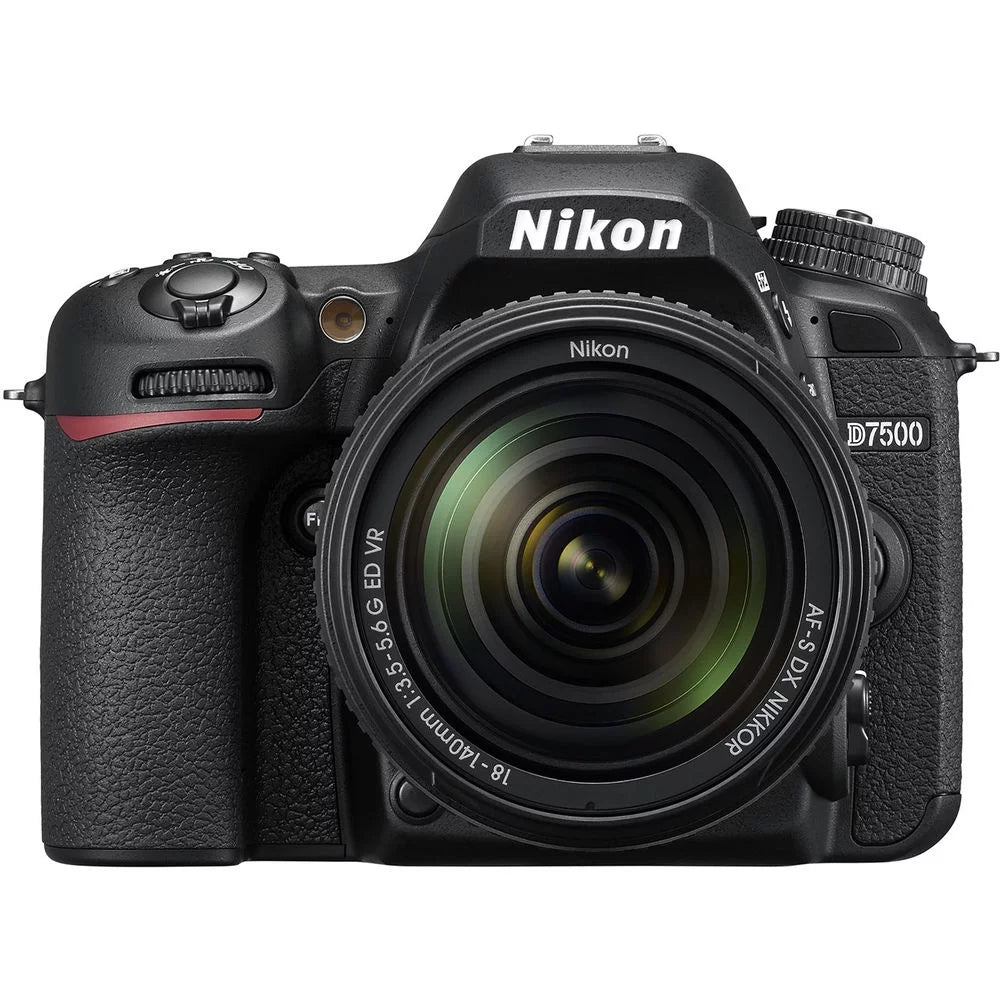 Nikon D7500 20.9MP  Digital Camera with 18-140mm  Lens (1582) Bundle with SanDisk 64GB  Card + Camera Bag + Filter Kit + Spare Battery + Telephoto Lens