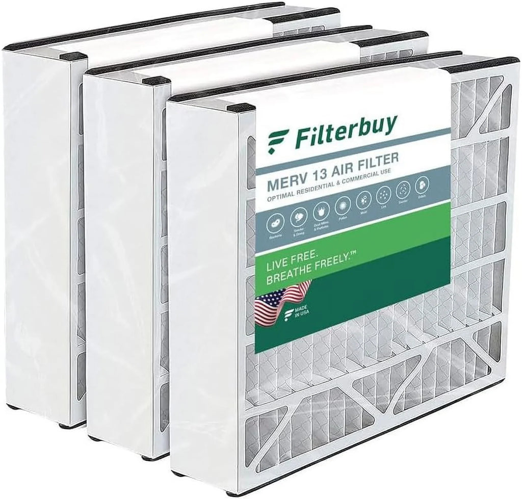 Filterbuy 16x25x5  13 Pleated   Furnace Air Filters for Trion Air Bear 255649-105 (3-Pack)