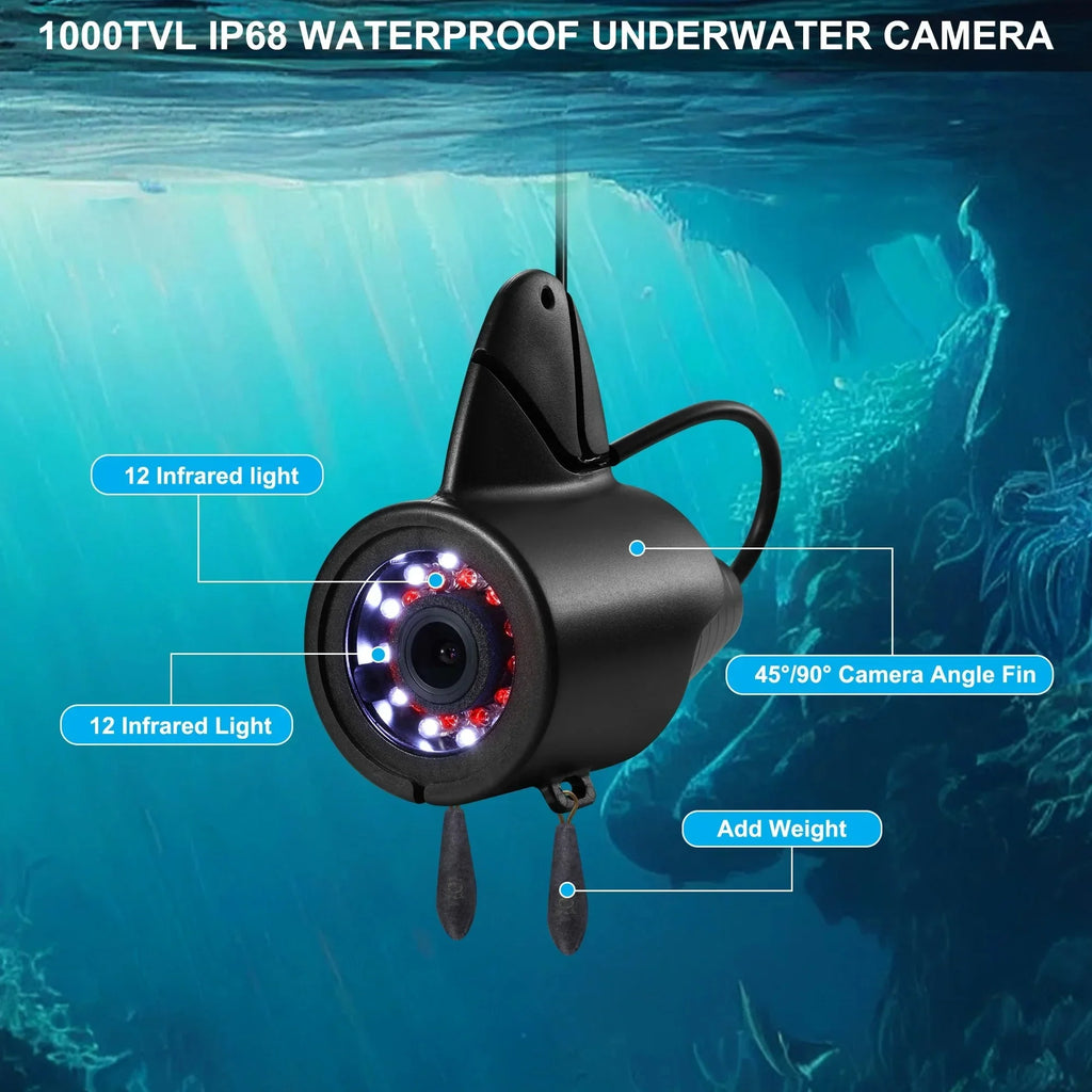 7 inch Ice Fishing Camera Underwater with Bracket Ice Fishing Fish Finder for Lake Boat Kayak Ice Fishing