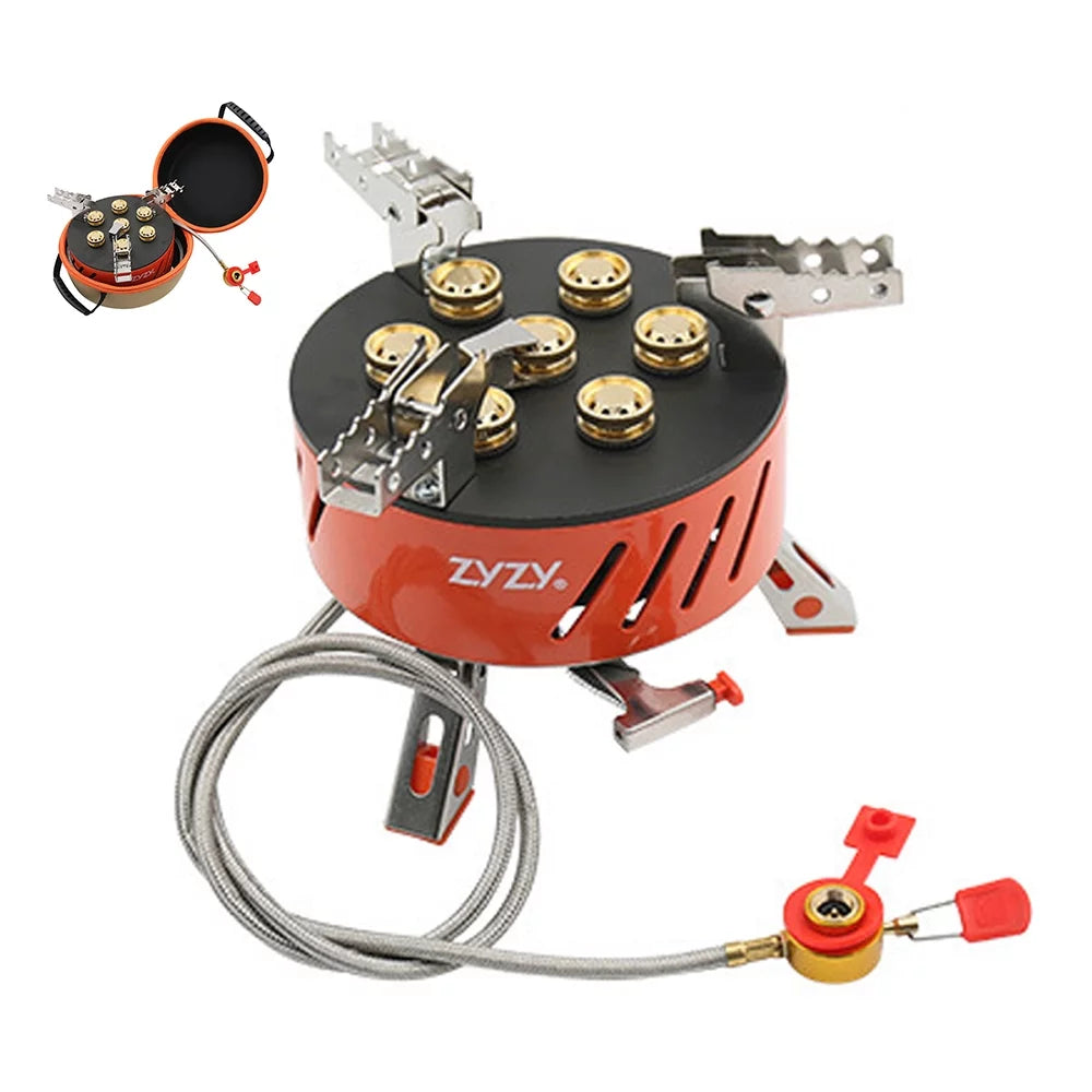7-Core Camping Stove, Windproof and High-Power Gases Stove - Outdoor Furnace