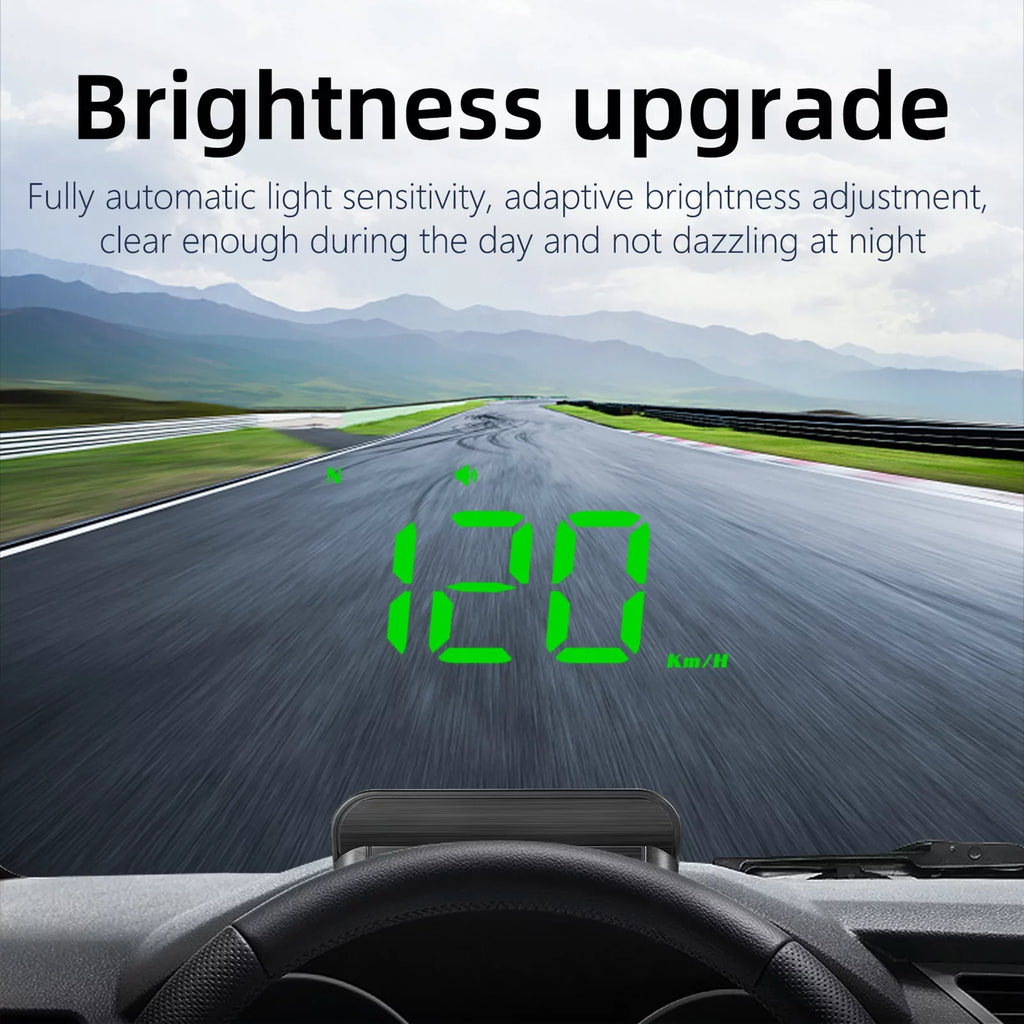 Walmeck Car 3.5 inch Head-up Display Windshield Projecter Digital Vehicle Speedometer  Model Overspeed Warning Fatigue Driving Alarm