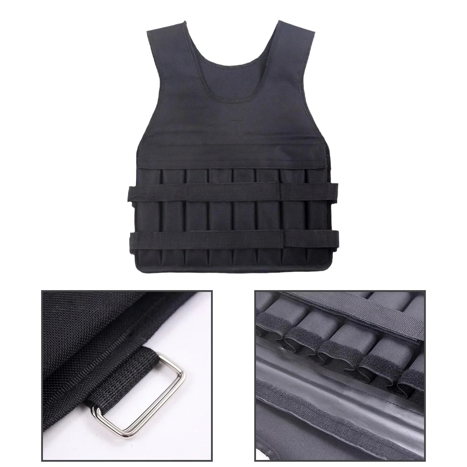 Loading Vest Exercise Jacket for Boxing Running Gym Fitness 8 Pockets Exercise Slim Design Strength Training Body Weight Vest