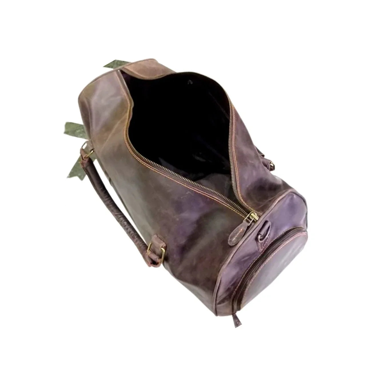 Cow Leather Duffle Bag Dark Brown Leather Gym & Travel Luggage Bag
